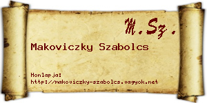 Makoviczky Szabolcs névjegykártya